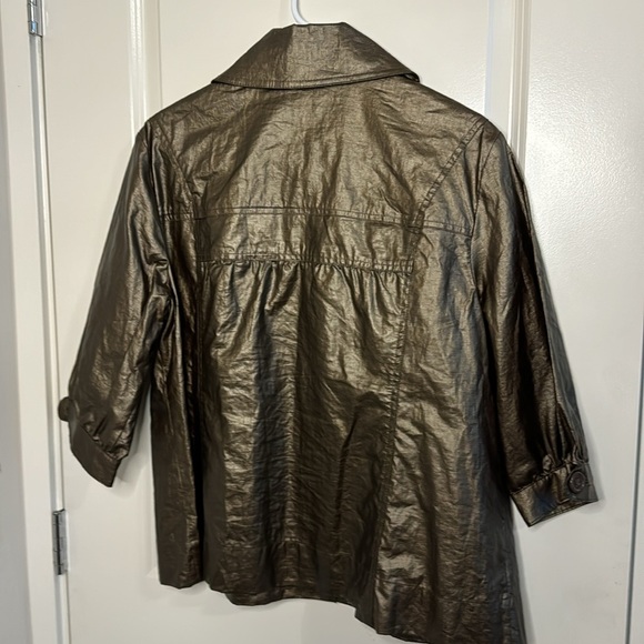 Chico's Bronze Shimmer Winchester Elbow Jacket Chico's - Picture 4 of 10